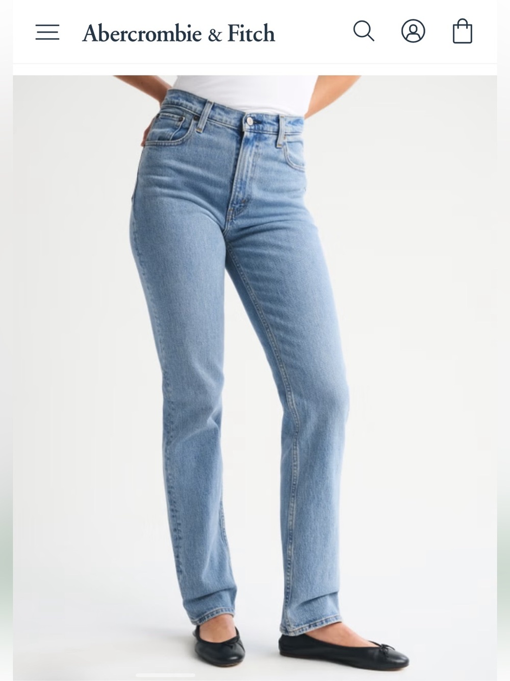 Abercrombie & Fitch 90s ultra high rise straight -Leg Jeans- short